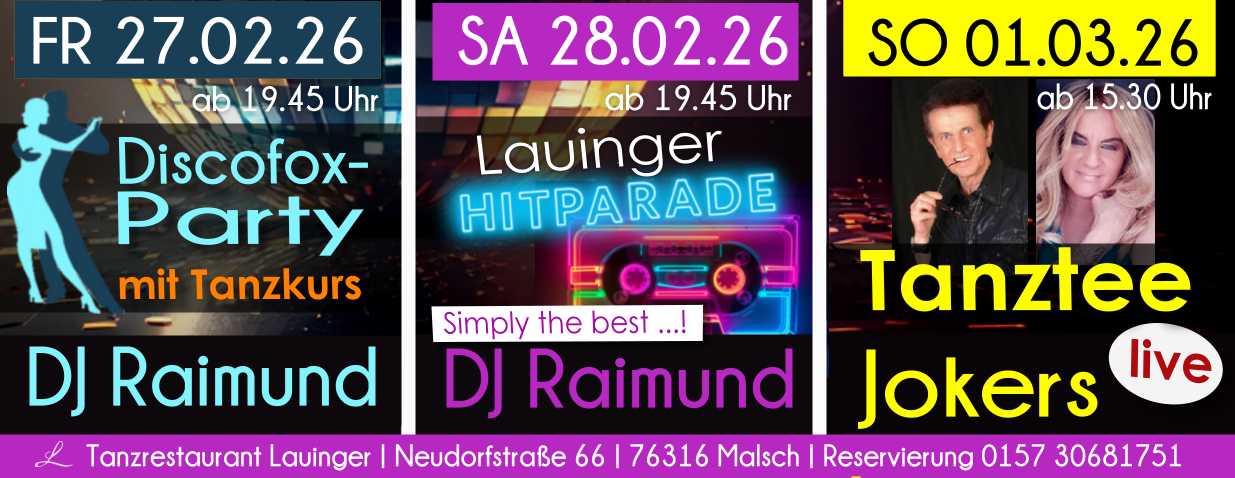 Tanzen und Feiern im Lauinger in Malsch Tanzen und Feiern im Lauinger in Malsch